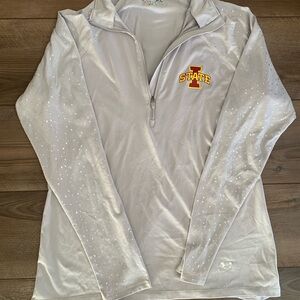 Under Armour Light Gray Iowa State ISU Half Zip Pullover